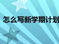 怎么写新学期计划 简洁有效的学期规划方法