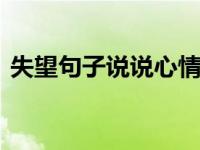 失望句子说说心情 表达内心失落的情感语录