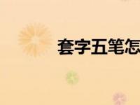 套字五笔怎么打 五笔拆字技巧