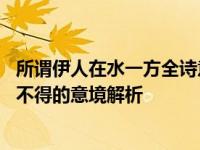 所谓伊人在水一方全诗意思该诗表达了什么 唯美爱情与求而不得的意境解析