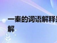 一秦的词语解释是什么 一秦的含义与用法详解