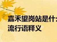嘉禾望岗站是什么梗嘉禾望岗站的意思 网络流行语释义